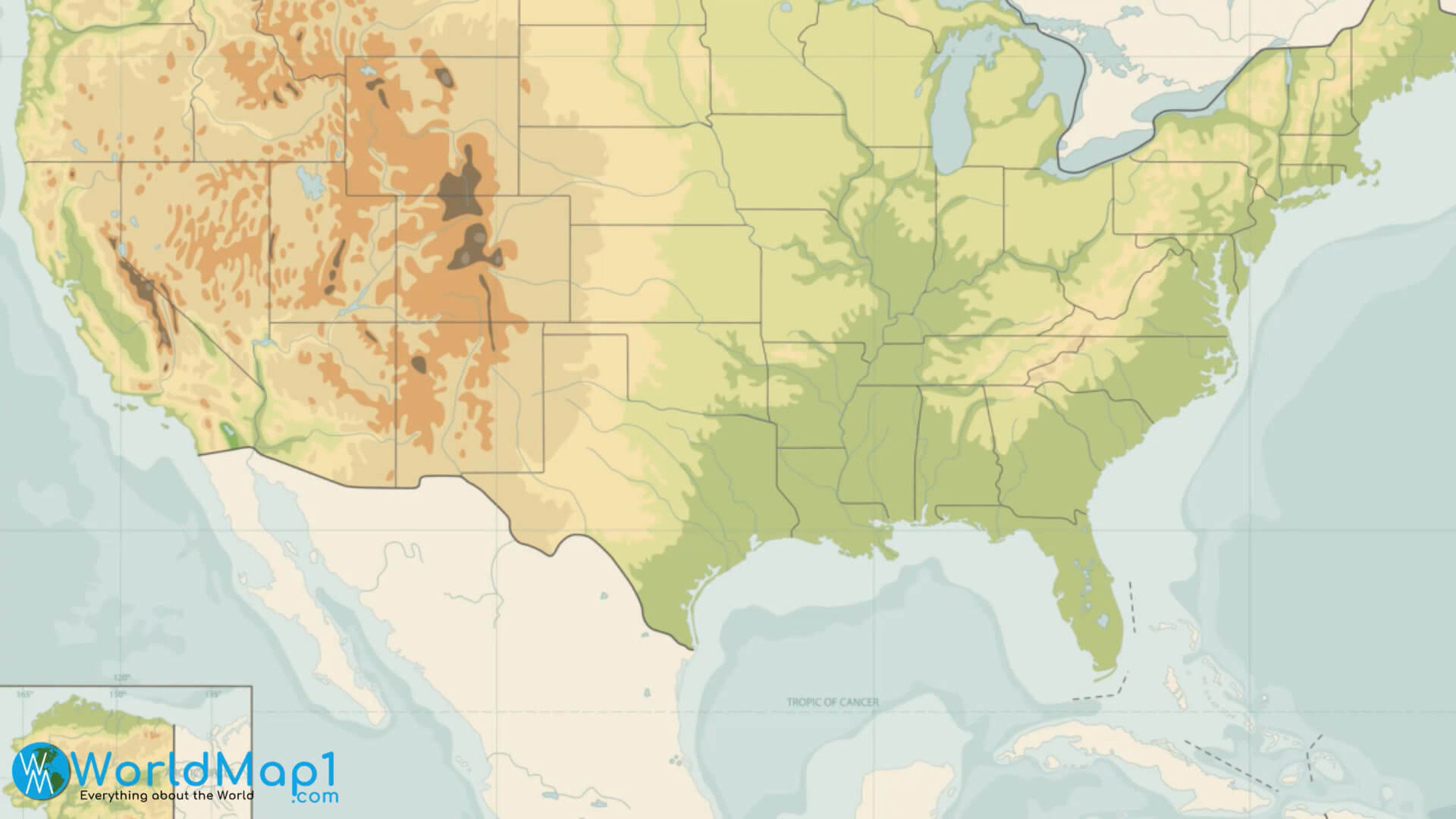 United States Map without State Names